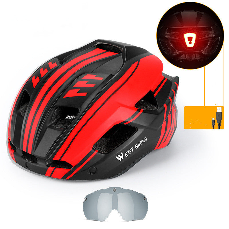 Integrated Goggles Cycling Helmet Mountain Road Bike Helmet