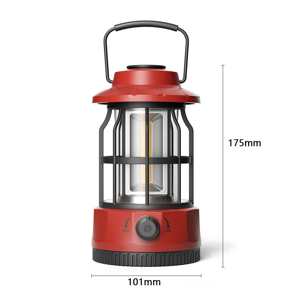 Outdoor Camping COB Lantern Portable Tent Retro Barn Light