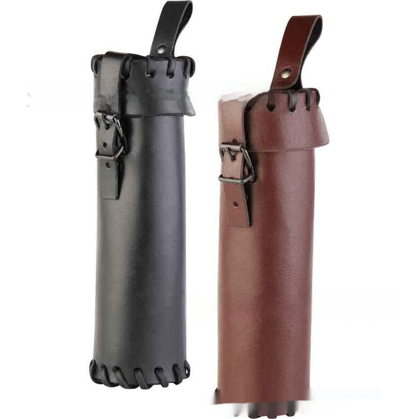 Leather Wine Bottle Waist Bag Belt Buckle Mini Quiver