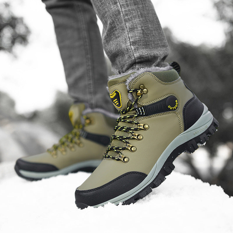 Winter Snow Boots Men Warm Plush Ankle Hiking Boots