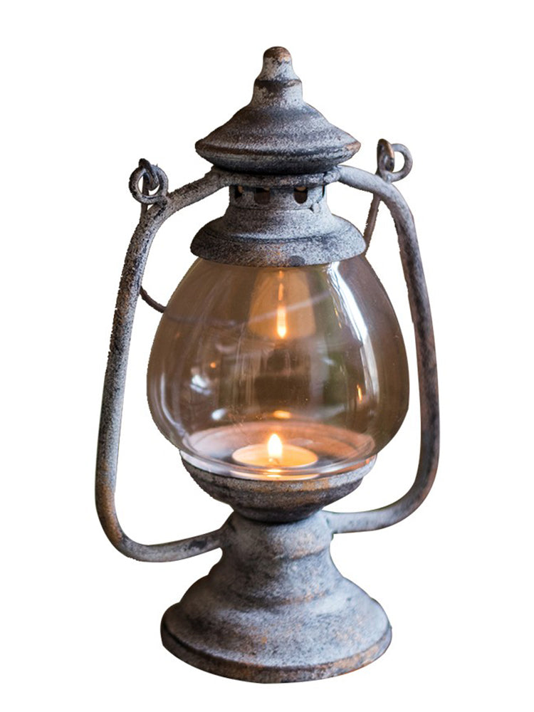 Retro Iron Candlestick Small Lantern Decorative Ornaments