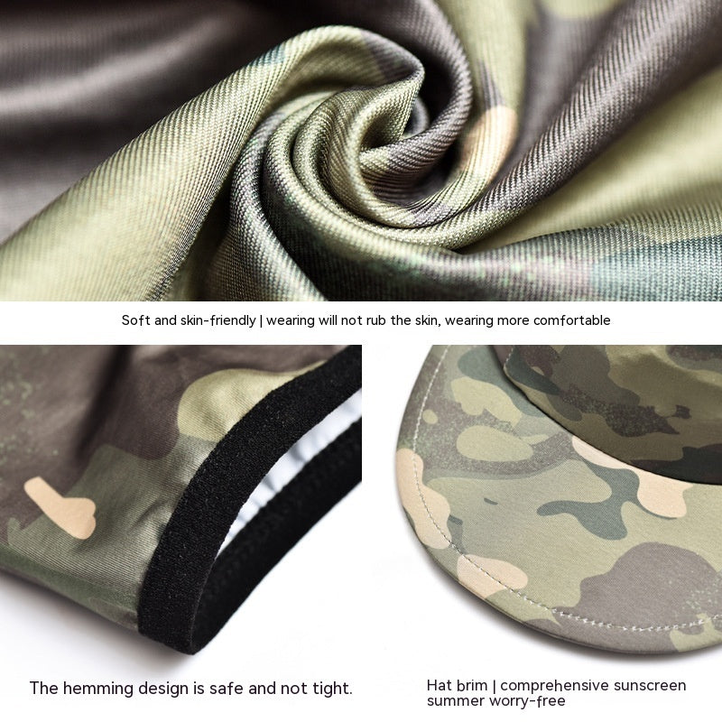 Camouflage Outdoor Sun Protection Cycling Face Mask Hat