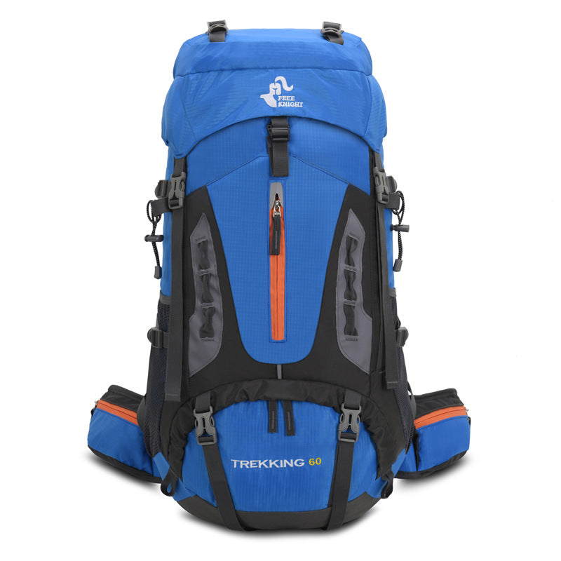 60L Mountaineering Hiking Backpack With Rain Cover For Camping