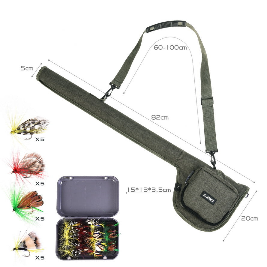 Portable Fly Fishing Rod Reel Combo With Canvas Carry Case