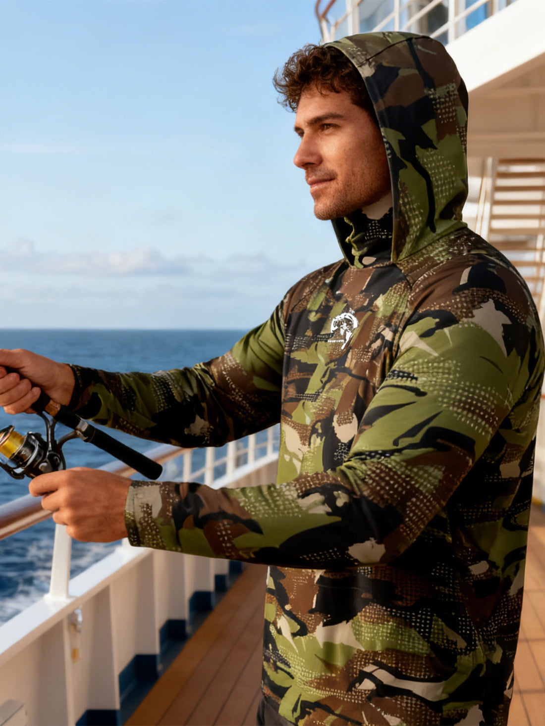 Men's Fishing Hoodie Long Sleeve Sun Protection Performance Shirt