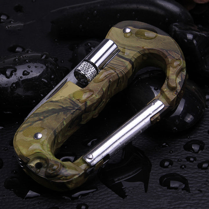 Camouflage 5 In 1 Multi Tool Carabiner Knife Screwdriver