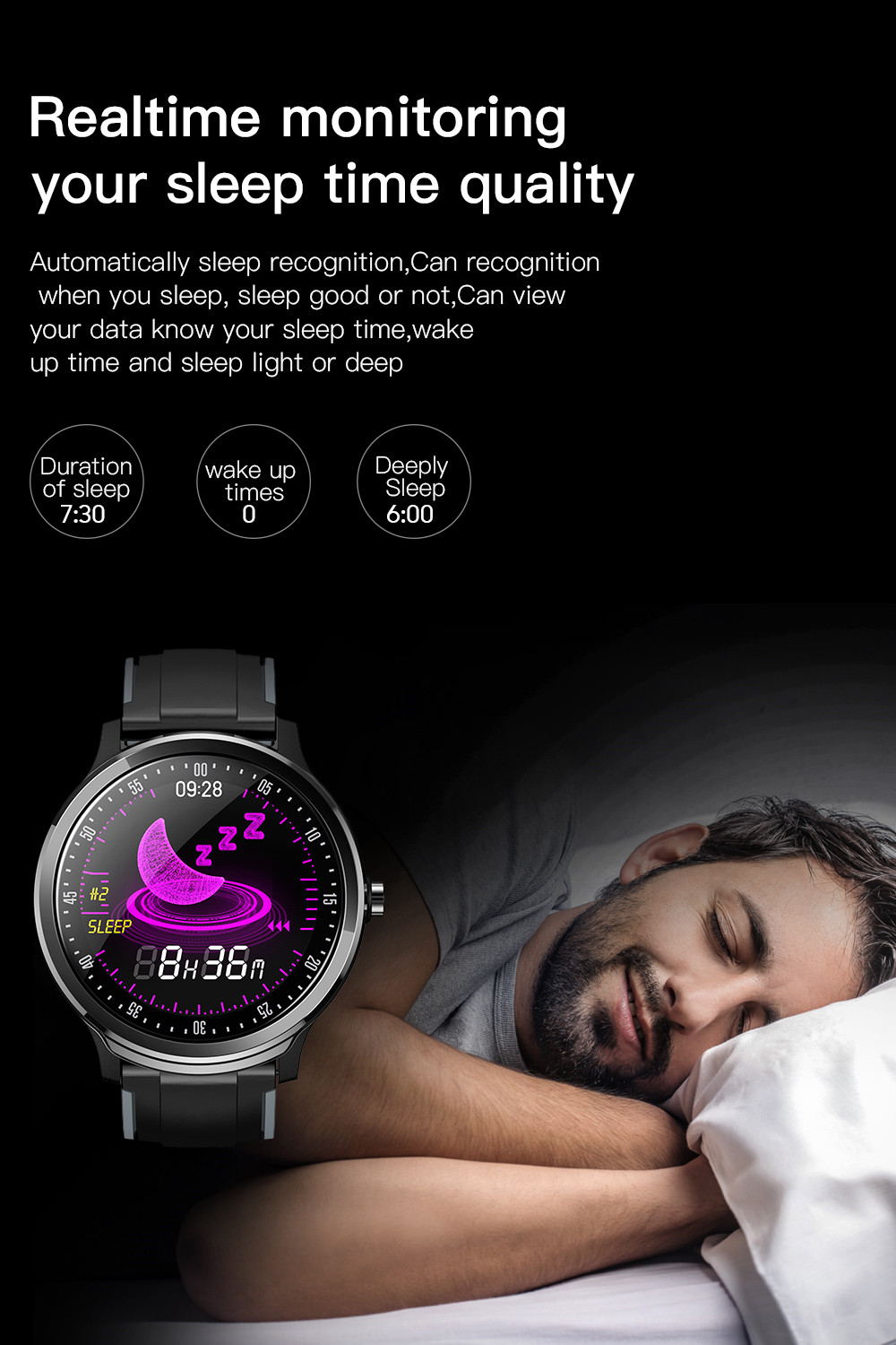 SN80 Smart Fitness Tracker Fashion Watch