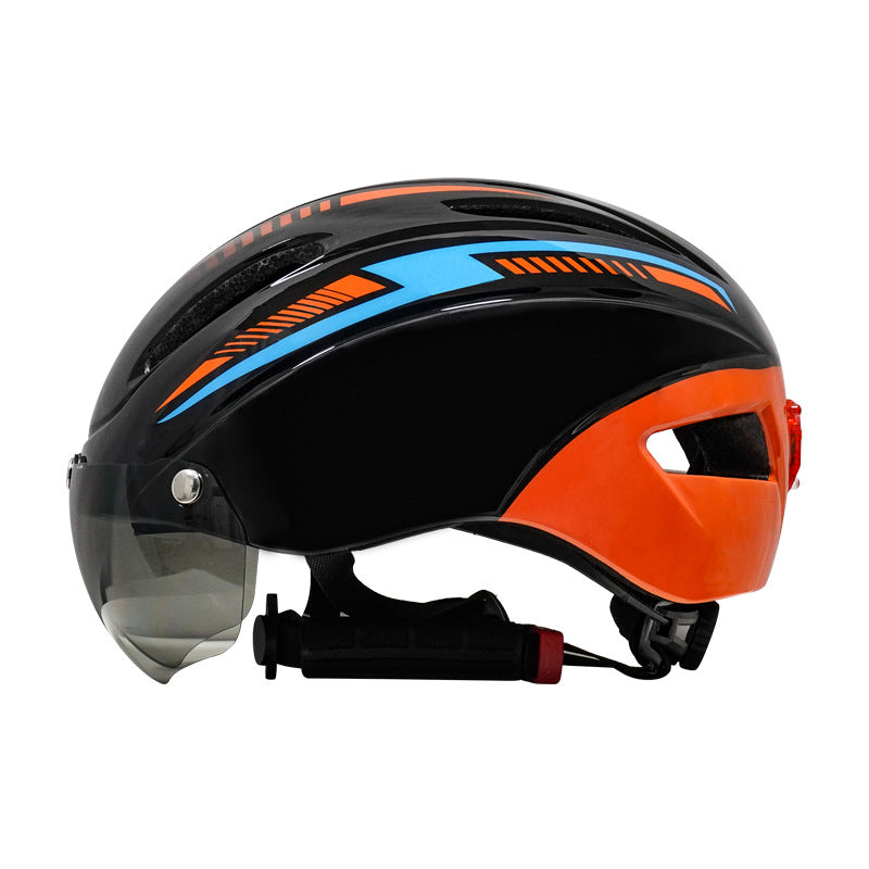 Cycling Helmet With Goggles And Taillight