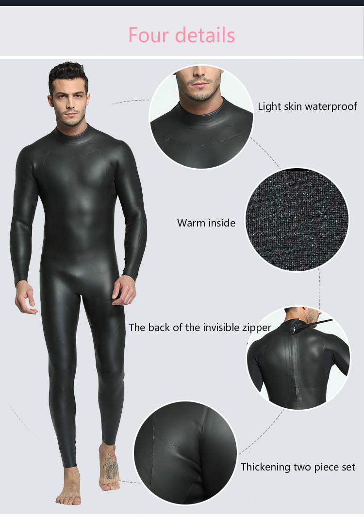 Men Triathlon Thermal Wetsuit Light Leather Suit