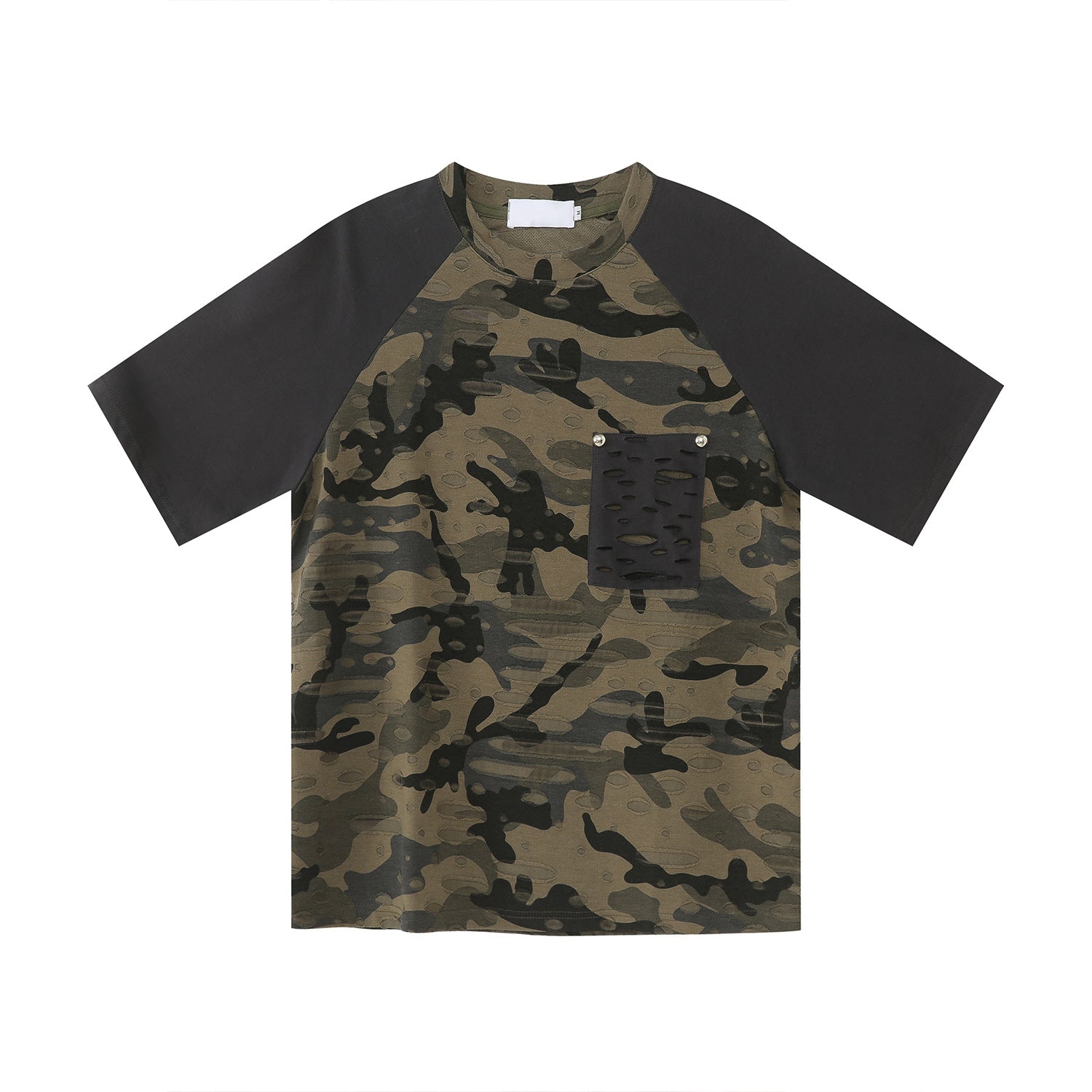 Summer Camouflage Patchwork Short Sleeve T-Shirt