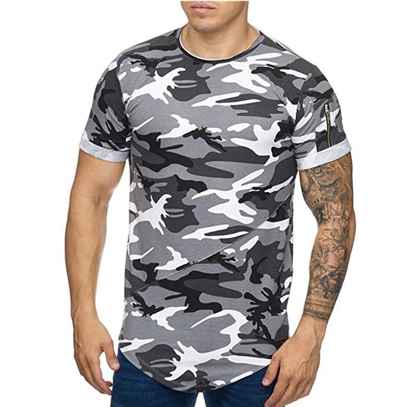 Men’s Camouflage Gradient Print Short Sleeve Casual T-Shirt
