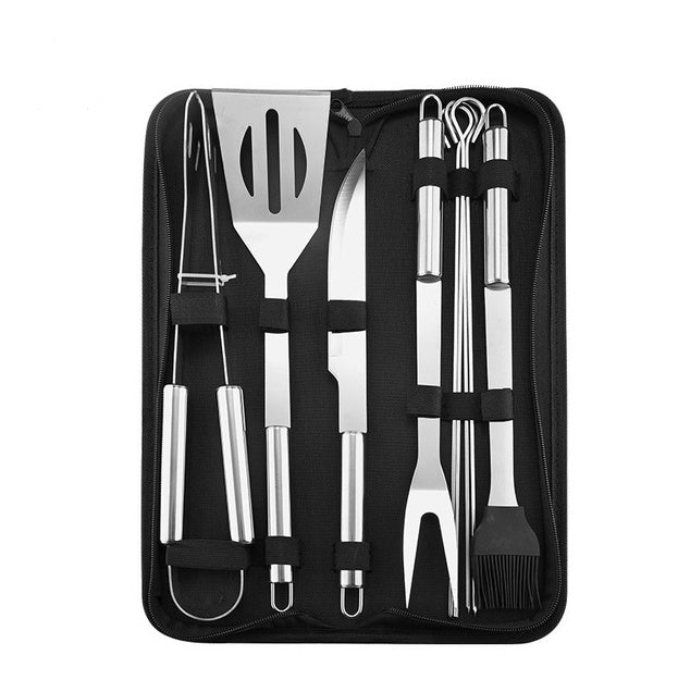 10 Piece Outdoor BBQ Grill Tool Set