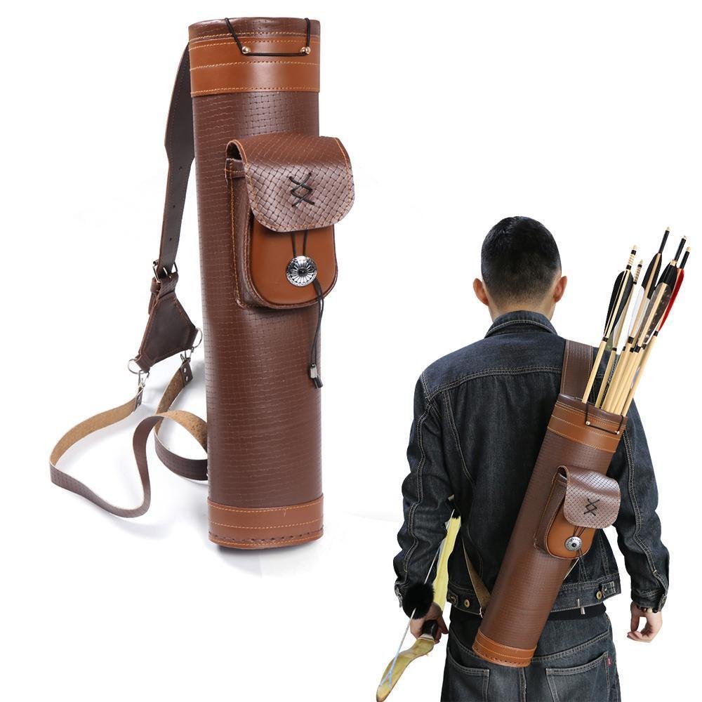 Traditional Leather Back Quiver For Archery Arrows