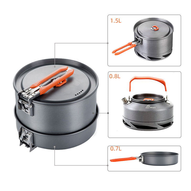 Portable Outdoor Camping Cookware Set For Picnic Cooking