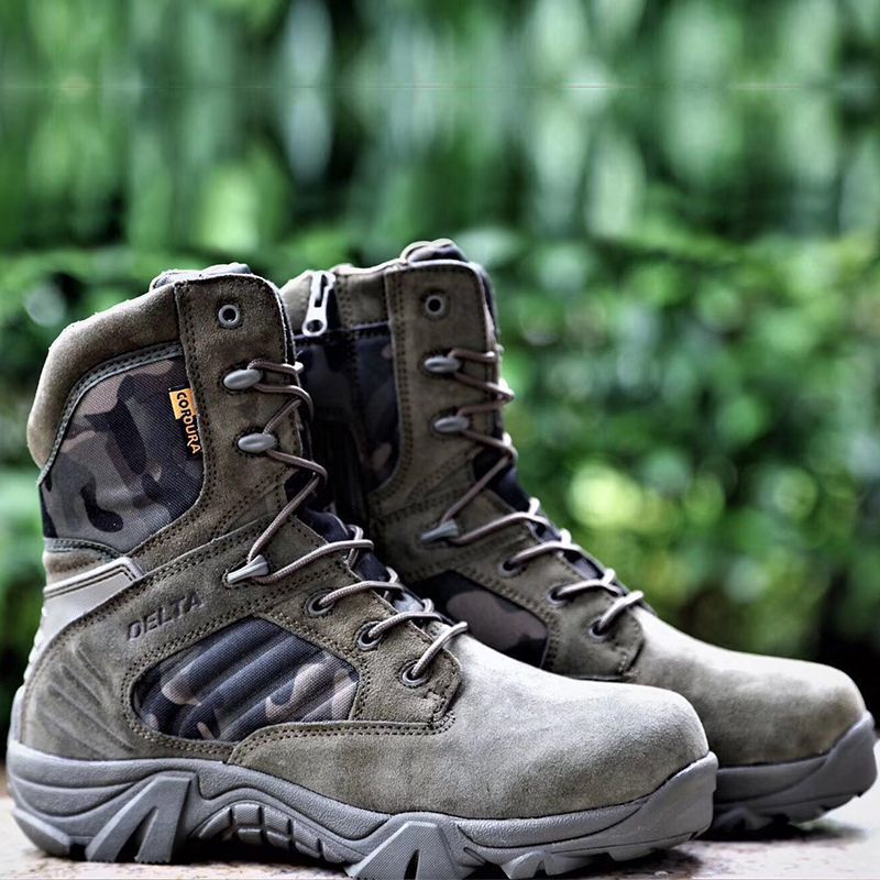Delta High Top Tactical Combat Boots Cowhide Mountaineering Training Boots