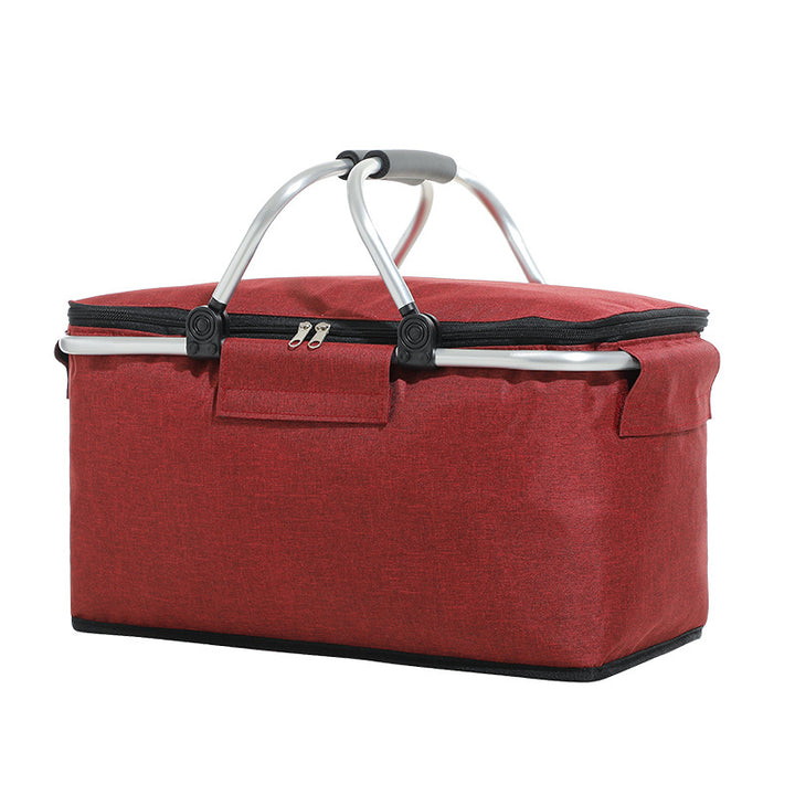 Folding Picnic Cooler Basket Portable Ice Storage Box