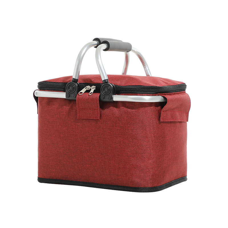 Folding Picnic Cooler Basket Portable Ice Storage Box