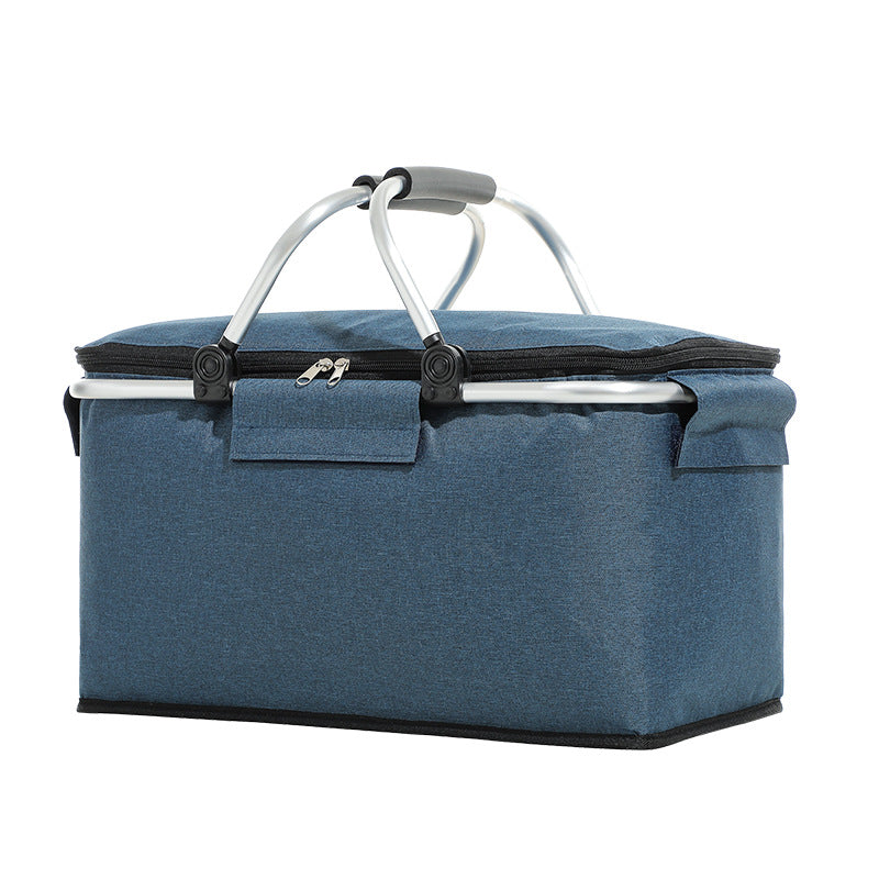 Folding Picnic Cooler Basket Portable Ice Storage Box