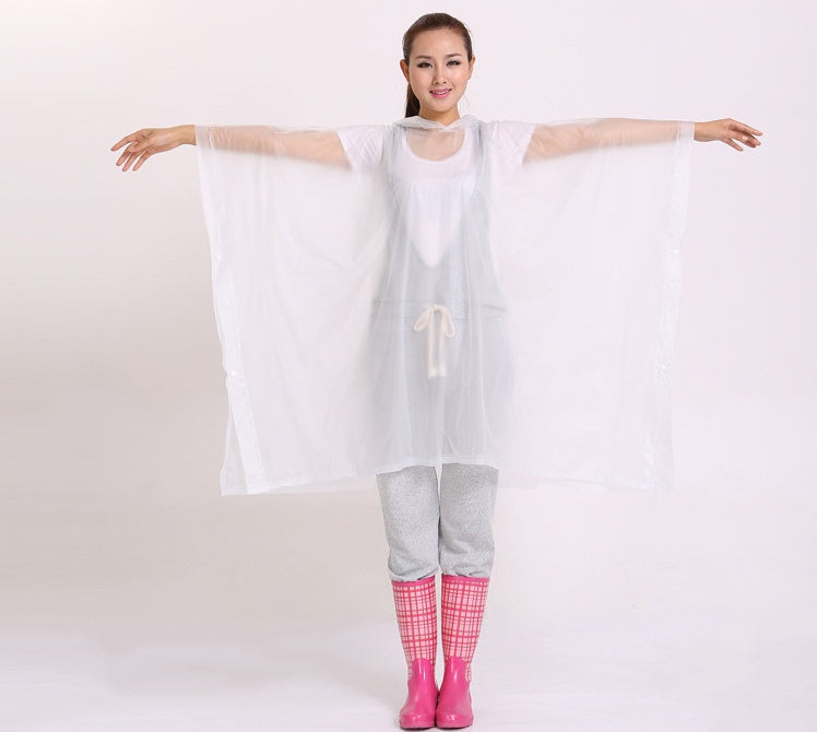 PVC Sleeveless Hiking Rain Poncho Cape