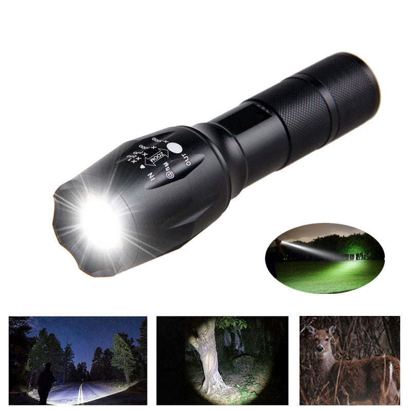 Portable Mini LED Zoom Flashlight Hunting Torch Light