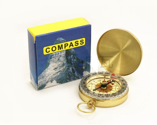 Metal Flip Pocket Compass Copper Outdoor Navigation Compass