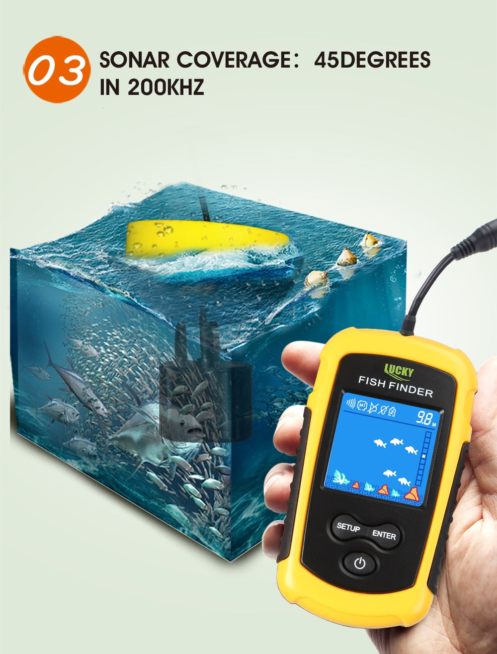 Portable Fish Finder Sonar Depth Fishing Device