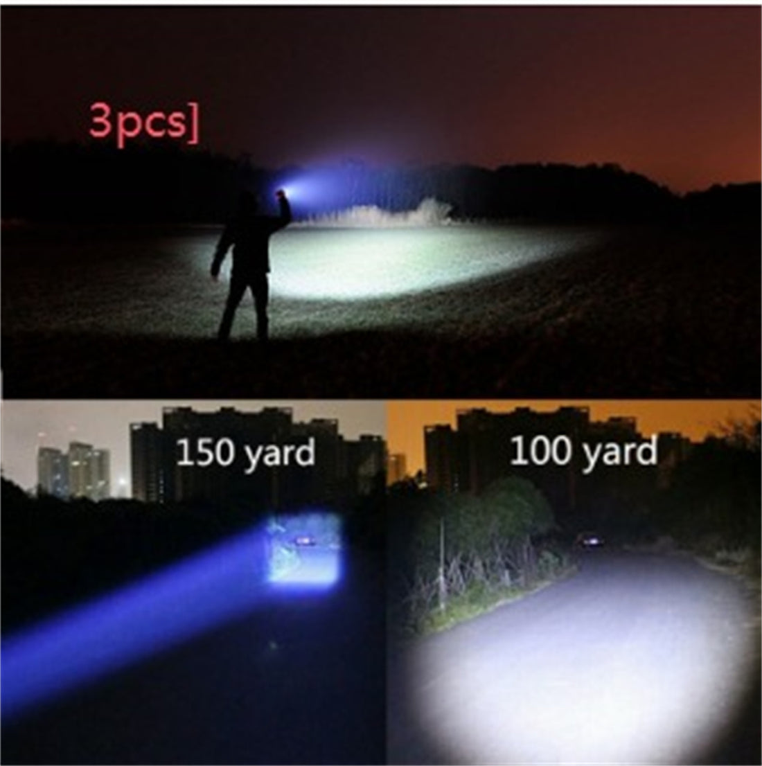 Portable Mini LED Zoom Flashlight Hunting Torch Light