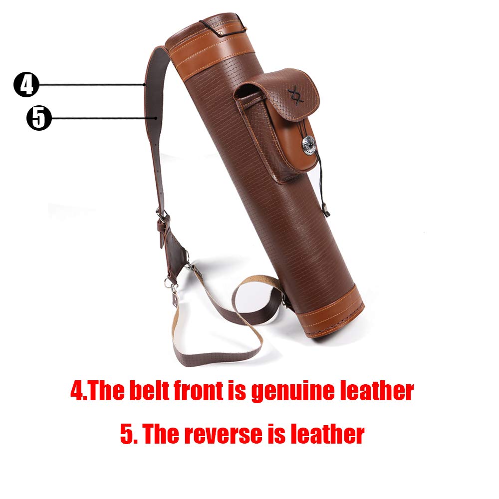 Traditional Leather Back Quiver For Archery Arrows