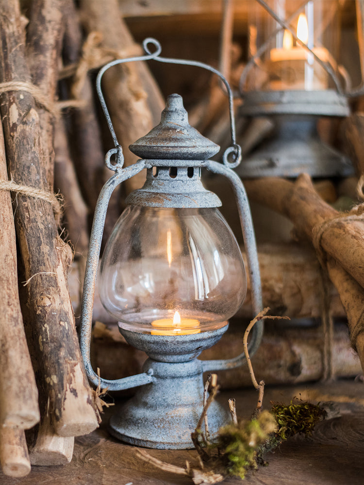Retro Iron Candlestick Small Lantern Decorative Ornaments