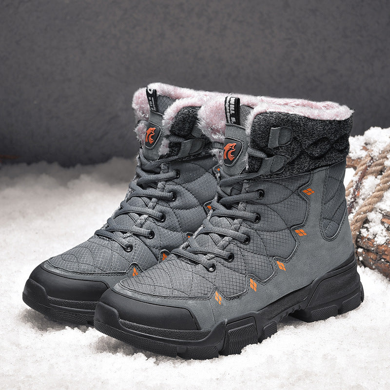 Men’s High Top Cotton Snow Boots Warm Velvet Thick Sole