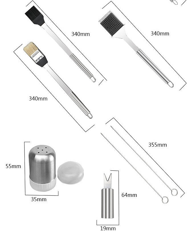 10 Piece Outdoor BBQ Grill Tool Set