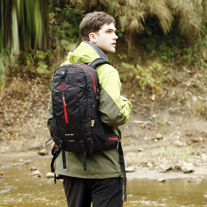 Outdoor Nylon Backpack For Mountaineering, Hiking, And Travel