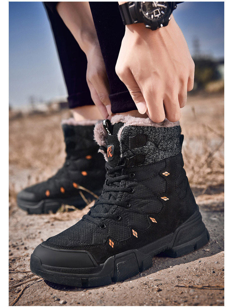 Men’s High Top Cotton Snow Boots Warm Velvet Thick Sole