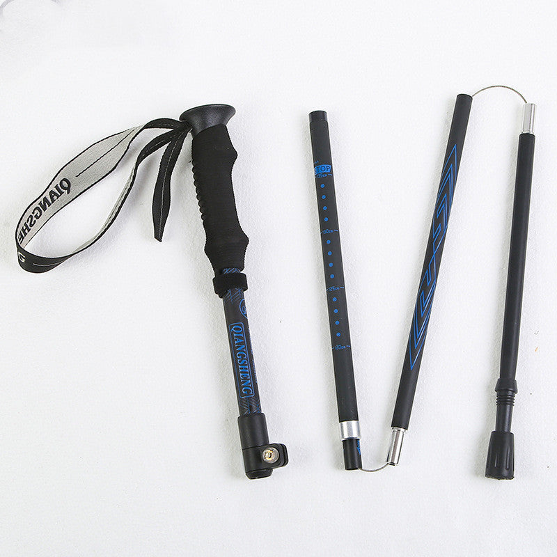 Outdoor Folding Five-section Straight Trekking Pole