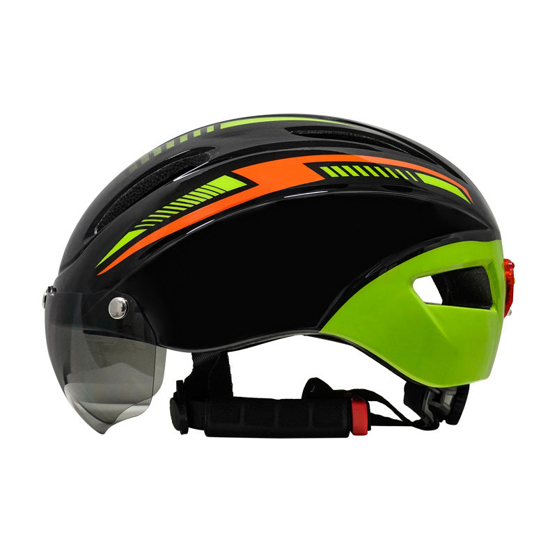 Cycling Helmet With Goggles And Taillight