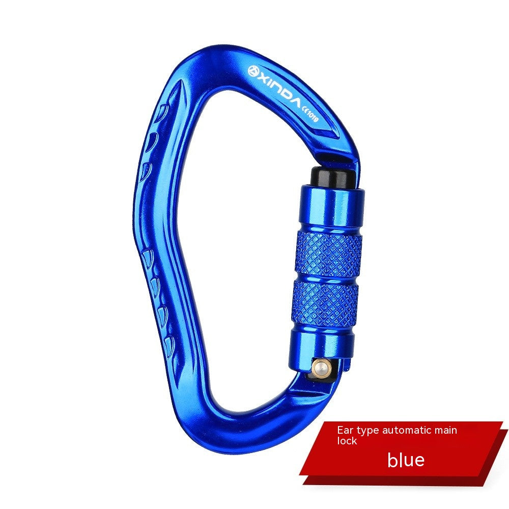 Locking Button Carabiner Hook Rock Climbing Equipment