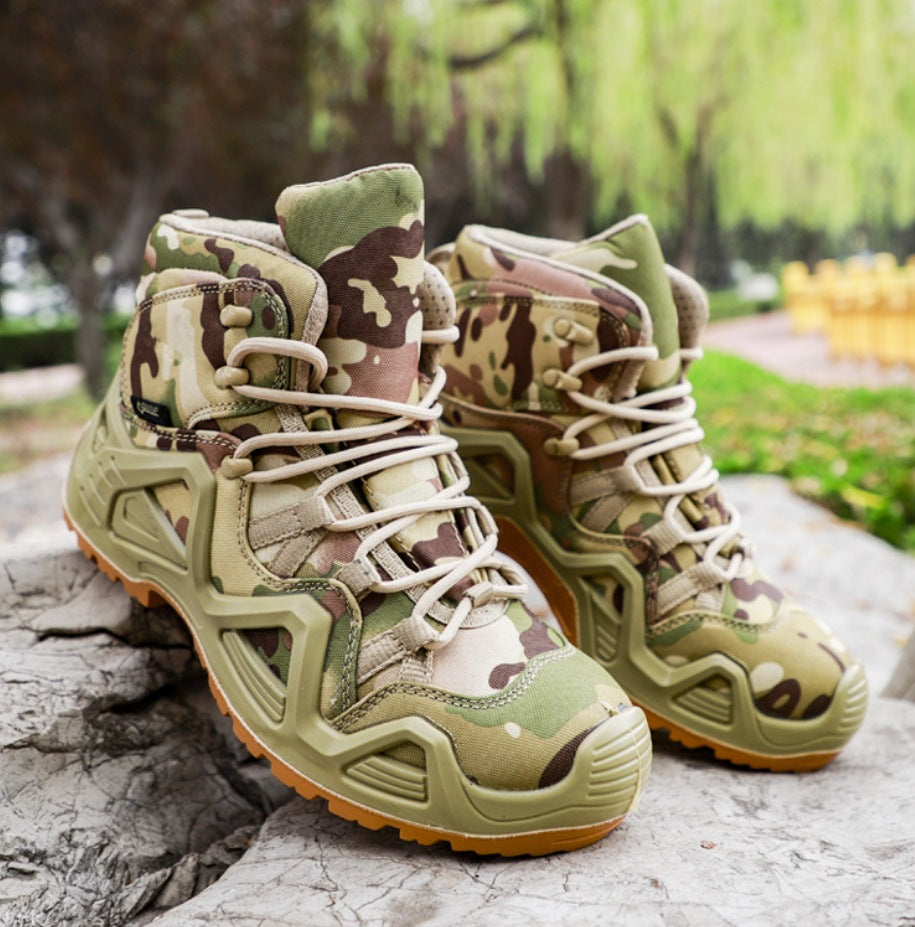 Mid Top Military Tactical Hiking Shoes Outdoor Combat Boots
