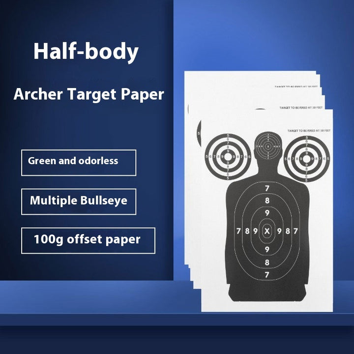 Archery Target Paper Half Body Human Form