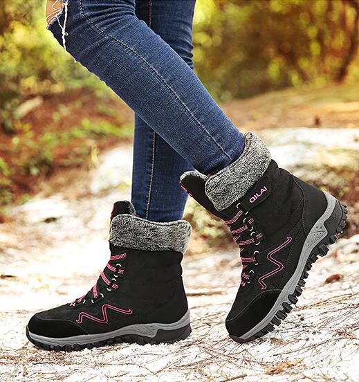 Women’s Winter Outdoor Snow Boots Warm Velvet Lined Hiking Shoes