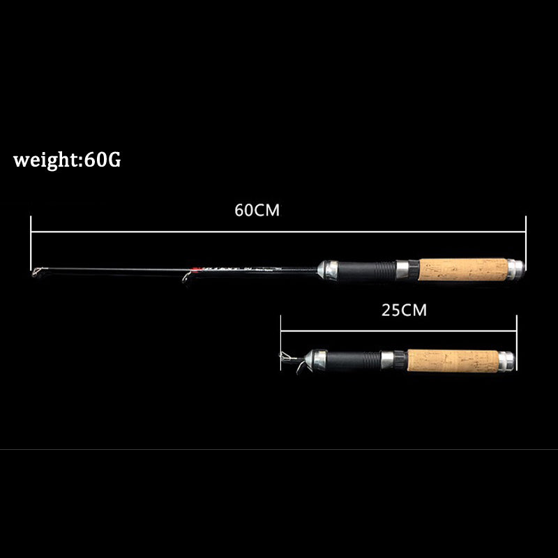 Three Section Portable Rotating Casting Fishing Rod