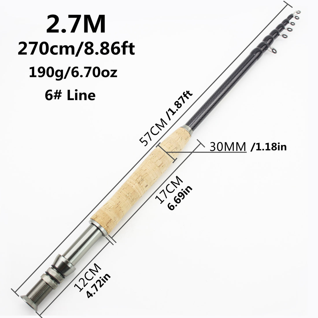 Carbon Fly Fishing Rod With Wooden Handle