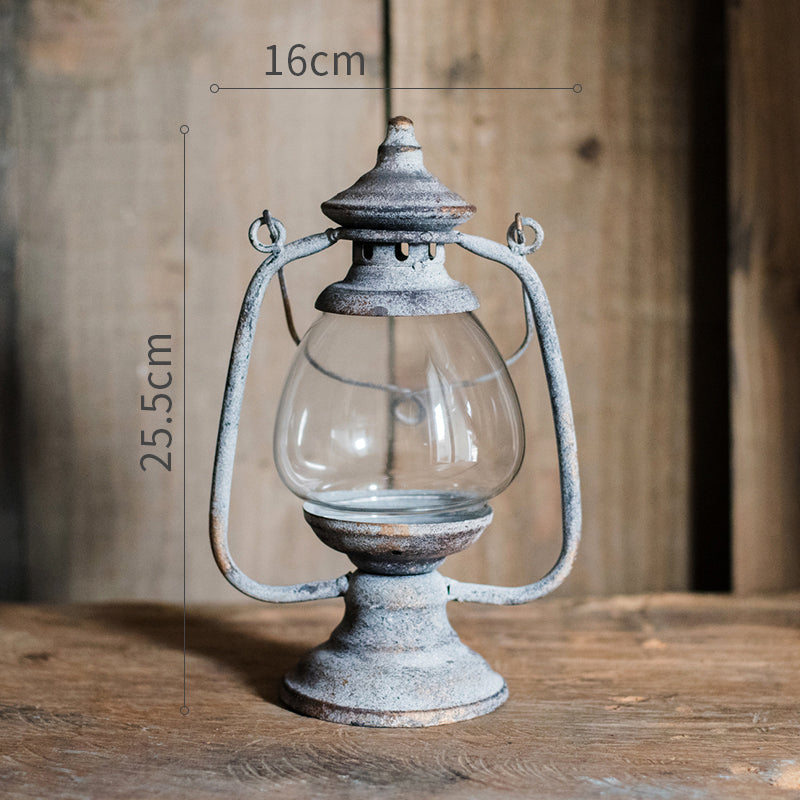 Retro Iron Candlestick Small Lantern Decorative Ornaments