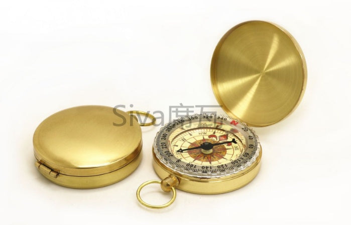 Metal Flip Pocket Compass Copper Outdoor Navigation Compass