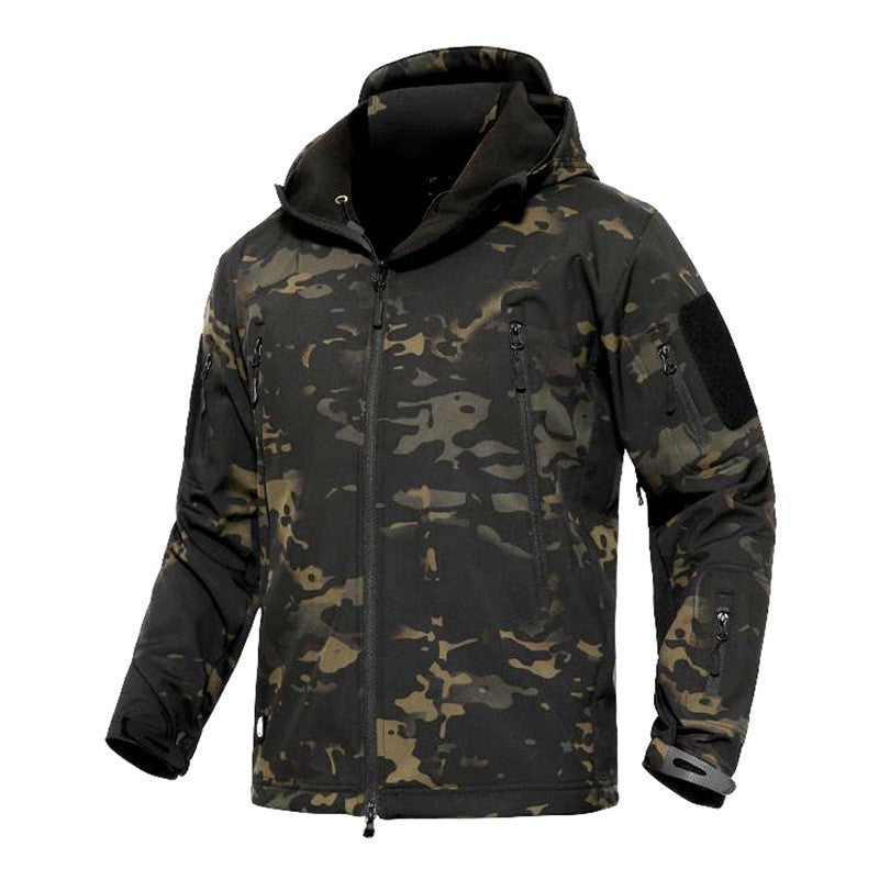 Large Size Soft Shell Fleece Outdoor Jacket Warm Camouflage Winter
