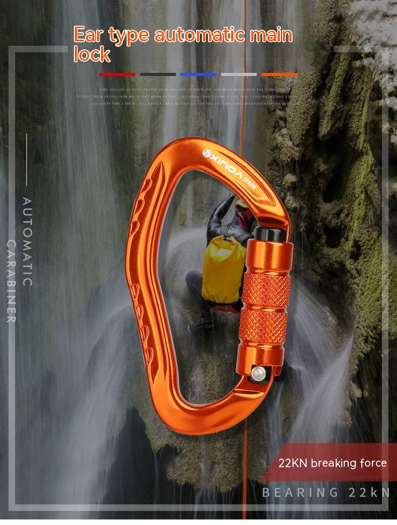 Locking Button Carabiner Hook Rock Climbing Equipment