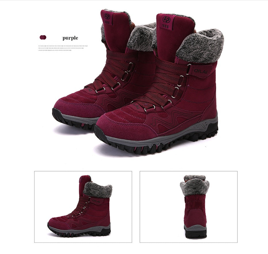 Women’s Winter Outdoor Snow Boots Warm Velvet Lined Hiking Shoes