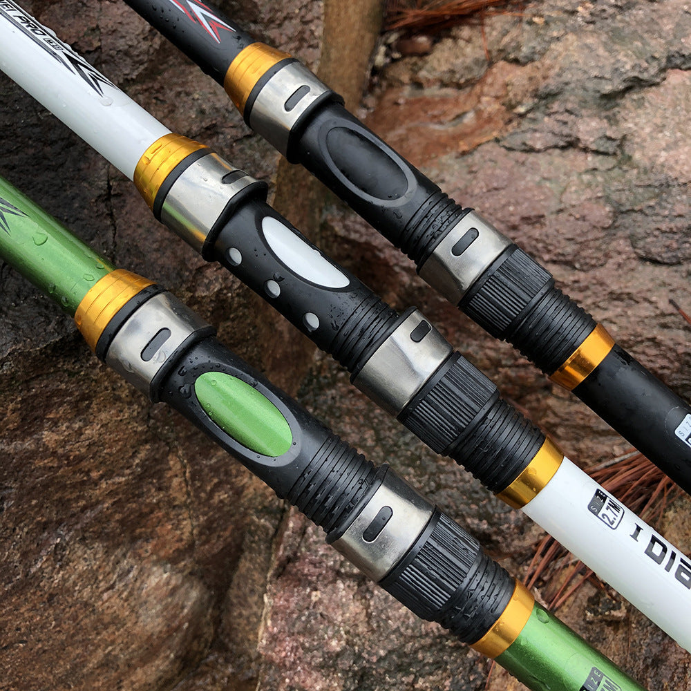 White Carbon Fiber Telescopic Spinning Fishing Rod