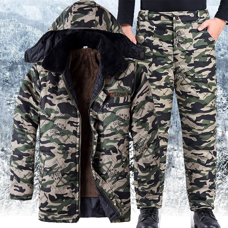 Men’s Winter Camouflage Fleece Lined Thick Cotton Padded Jacket