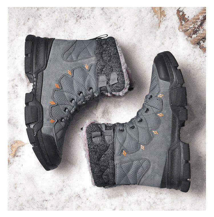 Men’s High Top Cotton Snow Boots Warm Velvet Thick Sole
