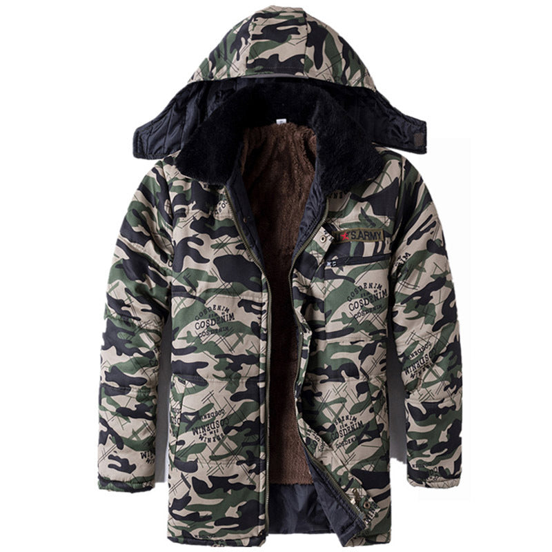 Men’s Winter Camouflage Fleece Lined Thick Cotton Padded Jacket